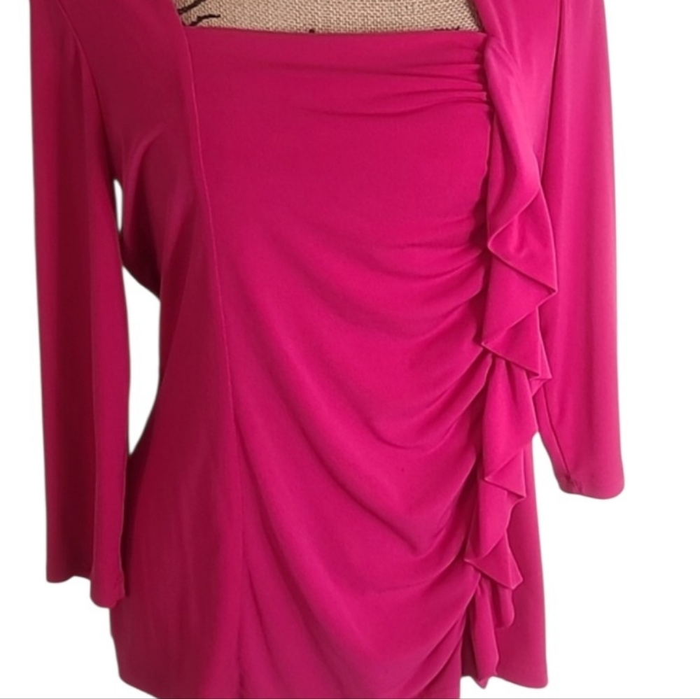 Simonton Says Pink Ruffle Front Pullover Top - Picture 3 of 7